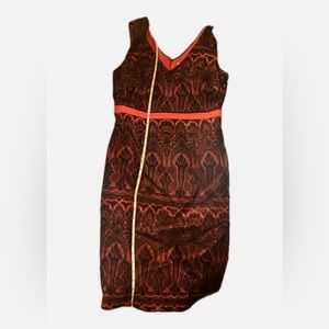 Merona Red Art Deco Dress NWT
